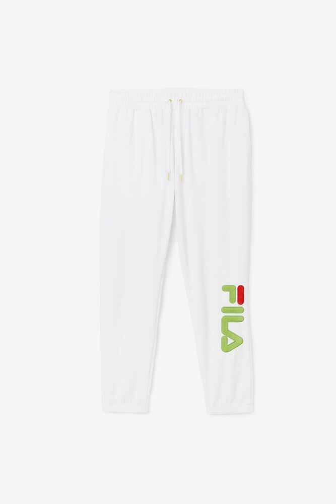 Fila Pants Mens White - Mansur Velour - Philippines 5932748-SY